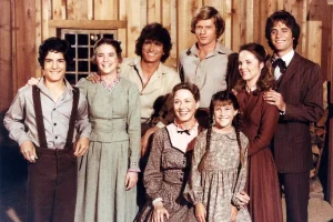 Matthew Laborteaux, Melissa Gilbert, Michael Landon, Dean Butler, Melissa Sue Anderson, Linwood Boomer, Karen Grassle, and Lindsay/Sidney Greenbush in 'Little House on the Prairie' season 7.